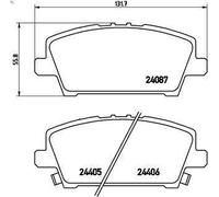 Set pastiglie freno, freno a disco BREMBO CIVIC VIII Hatchback 1.4 2005-2008