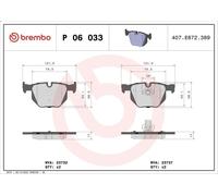 Set pastiglie freno, freno a disco BREMBO P 06 033X per BMW 5 (E60) 2 2006-201