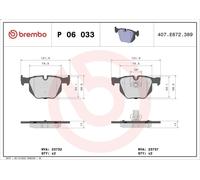 Set pastiglie freno, freno a disco BREMBO P 06 033X per BMW 5 (E60) 2 2007-2009