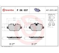 Set pastiglie freno, freno a disco BREMBO P 06 037X per BMW 1 (E87) 2 2004-2007