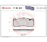 Set pastiglie freno, freno a disco BREMBO P 06 041 per BMW 1 (E87) 2 2004-2007