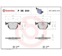 Set pastiglie freno, freno a disco BREMBO P 06 044 per BMW 3 (E46) 3 2000-2005