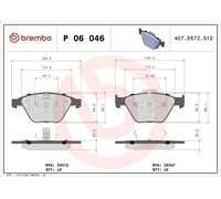 Set pastiglie freno, freno a disco BREMBO P 06 046 per BMW 3 (E90) 4 2007-2011