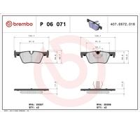Set pastiglie freno, freno a disco BREMBO P 06 071 BMW 1 (F21) 2 2011-2019