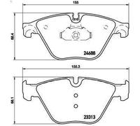 Set pastiglie freno, freno a disco BREMBO P 06 074 per BMW 5 (F10) 2 2011-2016