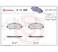Set pastiglie freno, freno a disco BREMBO P 11 022 VW ROUTAN 4 2008-201