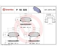 Set pastiglie freno, freno a disco BREMBO P 18 025 per RIO III (UB) 1.2 2011-