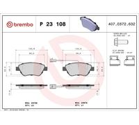 Set pastiglie freno, freno a disco BREMBO P 23 108 PUNTO (188_) 1.4 2005-2012
