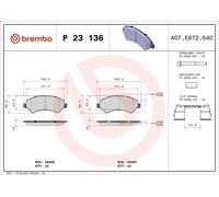 Set pastiglie freno, freno a disco BREMBO P 23 136 per BOXER Autobus 2 2015-2019
