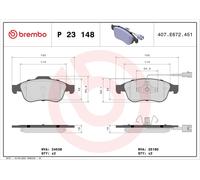 BREMBO P 23 148X Pastiglia Freno