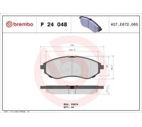 Set pastiglie freno, freno a disco BREMBO P 24 048 per KALOS (KLAS) 1.2 2003-