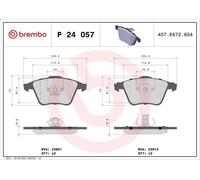 Set pastiglie freno, freno a disco BREMBO P 24 057 MAZDA 3 (BK) 2 2003-2006