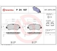 Set pastiglie freno, freno a disco BREMBO P 24 187 per TRANSIT Autobus 2.2 2011-