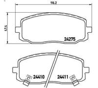 Set pastiglie freno, freno a disco BREMBO P 30 032 per i10 I (PA) 1 2011-2013