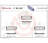 Set pastiglie freno, freno a disco BREMBO P 30 037 per SANTA FÉ II (CM) 2 2006-