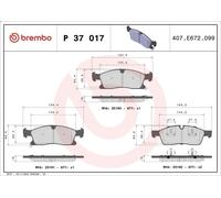 Set pastiglie freno, freno a disco BREMBO P 37 017 per DURANGO (WD) 5.7 2011-