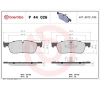 Set pastiglie freno, freno a disco BREMBO P 44 026 per E-PACE (X540) 2 2017-