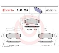 Set pastiglie freno, freno a disco BREMBO P 49 039 per 6 Hatchback (GH) 2 2007-