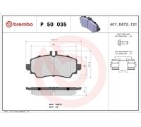 Set pastiglie freno, freno a disco BREMBO P 50 035 per CLASSE A (W168) 1.4 1997-