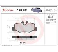Set pastiglie freno, freno a disco BREMBO P 50 051 per VIANO (W639) 3.7 2004-