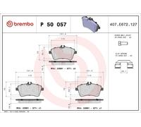 Set pastiglie freno, freno a disco BREMBO P 50 057 per W169) 2 2004-