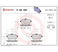 Set pastiglie freno, freno a disco BREMBO P 50 057 per CLASSE A (W169) 2 2005-