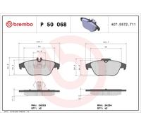 Set pastiglie freno, freno a disco BREMBO P 50 068 per CLASSE C (W204) 3 2007-