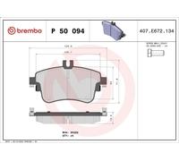 Set pastiglie freno, freno a disco BREMBO P 50 094 per W176) 1.6 2015-