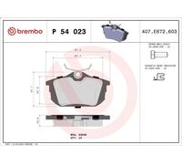 Set pastiglie freno, freno a disco BREMBO P 54 023 per S40 I (644) 2 1995-2003