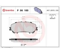 Set pastiglie freno, freno a disco BREMBO P 56 100 per KOLEOS II (HC_) 1.3 2020-