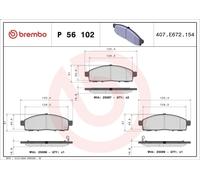 Set pastiglie freno, freno a disco BREMBO P 56 102 per NV200 Furgone 1.5 2010-