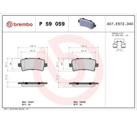 Set pastiglie freno, freno a disco BREMBO P 59 059 SAAB 9-5 (YS3G) 2 2010-2012
