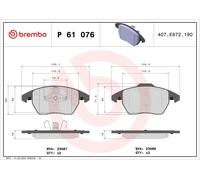 Set pastiglie freno, freno a disco BREMBO P 61 076 per PEUGEOT RCZ 2 2010-2015