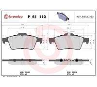 Set pastiglie freno, freno a disco BREMBO P 61 110 per 508 I (8D_) 2 2010-2018