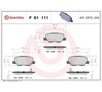 Set pastiglie freno, freno a disco BREMBO P 61 111 per 6 Tre volumi 2 2012-2018