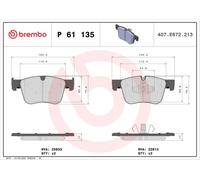 Set pastiglie freno, freno a disco BREMBO P 61 135 per C4 PICASSO II 1.6 2013-