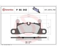 Set pastiglie freno, freno a disco BREMBO P 65 042 per 911 (991) 3.4 2012-2019