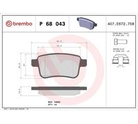 Set pastiglie freno, freno a disco BREMBO P 68 043 KANGOO BE BOP 1.6 2009-2012