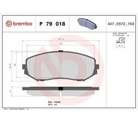 Set pastiglie freno, freno a disco BREMBO P 79 018 per XL7 (DA, DB) 3.6 2007-