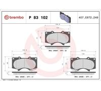Set pastiglie freno, freno a disco BREMBO P 83 102 per GX (_J12_) 4.7 2001-2009
