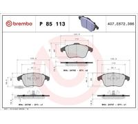 Set pastiglie freno, freno a disco BREMBO P 85 113 per AUDI A5 (8T3) 2 2008-2017