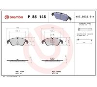 Set pastiglie freno, freno a disco BREMBO P 85 145 per AUDI A5 (8T3) 2 2008-2017