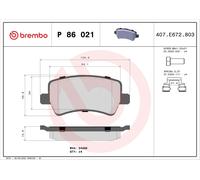 Set pastiglie freno, freno a disco BREMBO P 86 021X V60 I (155) 2 2013-2018