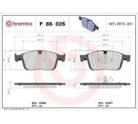 Brembo P 86 026 - Pastiglia Freno - Anteriore