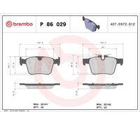 Set pastiglie freno, freno a disco BREMBO P 86 029 per S90 II (234) 2 2016-2021