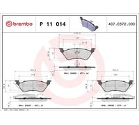 Set pastiglie freno, freno a disco BREMBO P11014 (1 set - 4 pezzi)