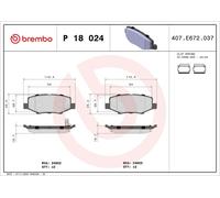 Set pastiglie freno, freno a disco BREMBO P18024 (1 set - 4 pezzi)