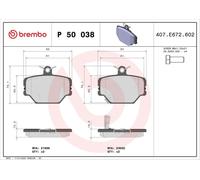 Set pastiglie freno, freno a disco BREMBO P50038 (1 set - 4 pezzi)