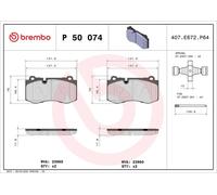 Set pastiglie freno, freno a disco BREMBO P50074 (1 set - 4 pezzi)