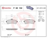 Set pastiglie freno, freno a disco BREMBO P50132 (1 set - 4 pezzi)